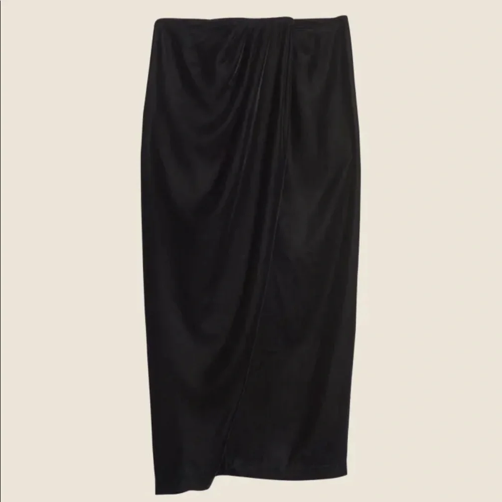 Donna Karen Velvet Midi Skirt Draped NWT​​​​